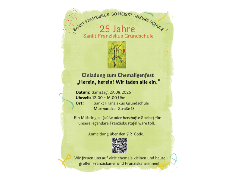 Titelbild für Beitrag: Herzliche Einladung zum Ehemaligenfest am 29.08.2026